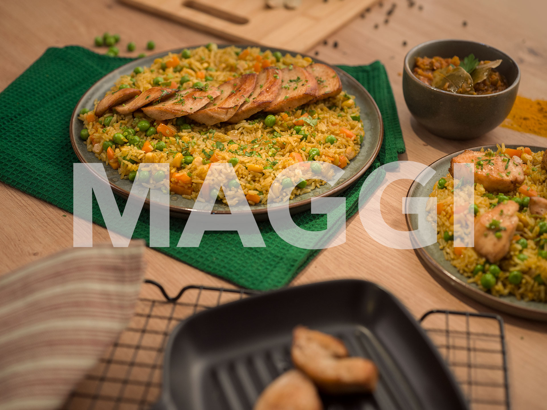 Riz au poulet et petit légumes