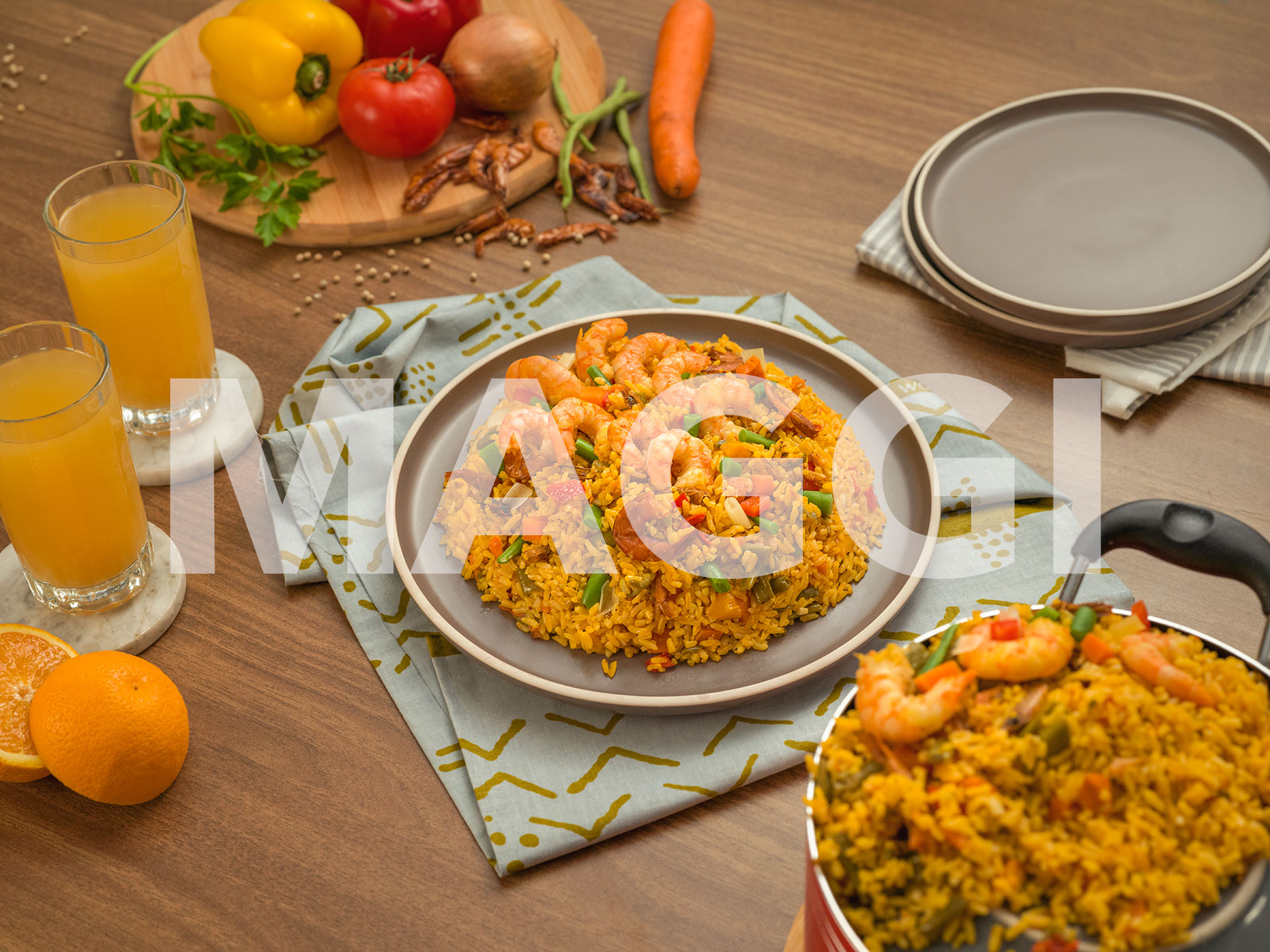 Riz sauté aux fruits de mer