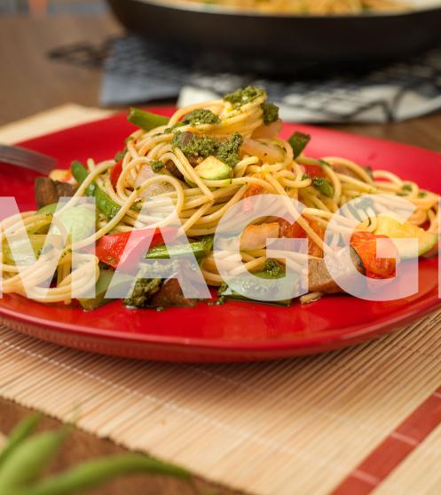 Spaghetti basilic aux légumes